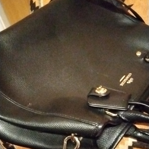 Coach Black Leather "Margot" Satchel Bag - Picture 12 of 13
